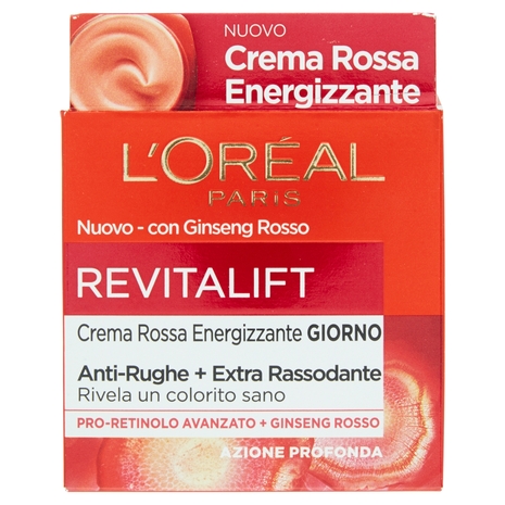 L'Oréal Paris Crema Viso giorno anti-rughe Revitalift con Ginseng Rosso e Proretinolo avanzato, 50ml